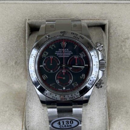 ロレックス デイトナ116509超スーパーコピー トップクラス時計，ブラックダイヤル赤針 クローンCal.4130ムーブメント