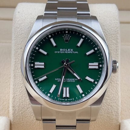 ロレックス超スーパーコピー トップクラスオイスターパーペチュアル124300 0005グリーン 41mmSwissETA2836-2ムーブメントNOOB工場