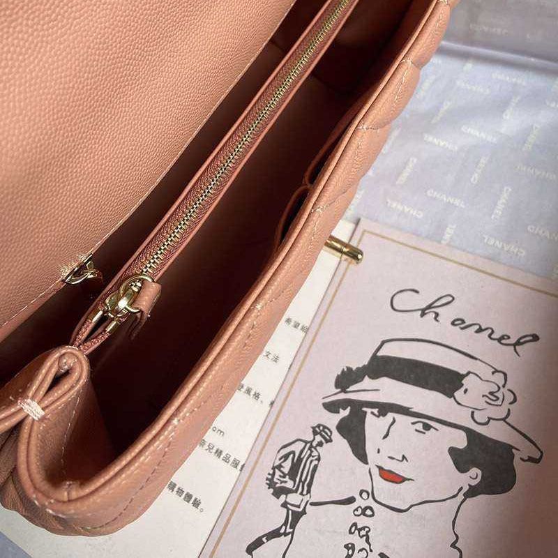 21-22AW シャネル  キャビアスキン 偽物 ショルダーバッグ 【人気商品】 shm92175