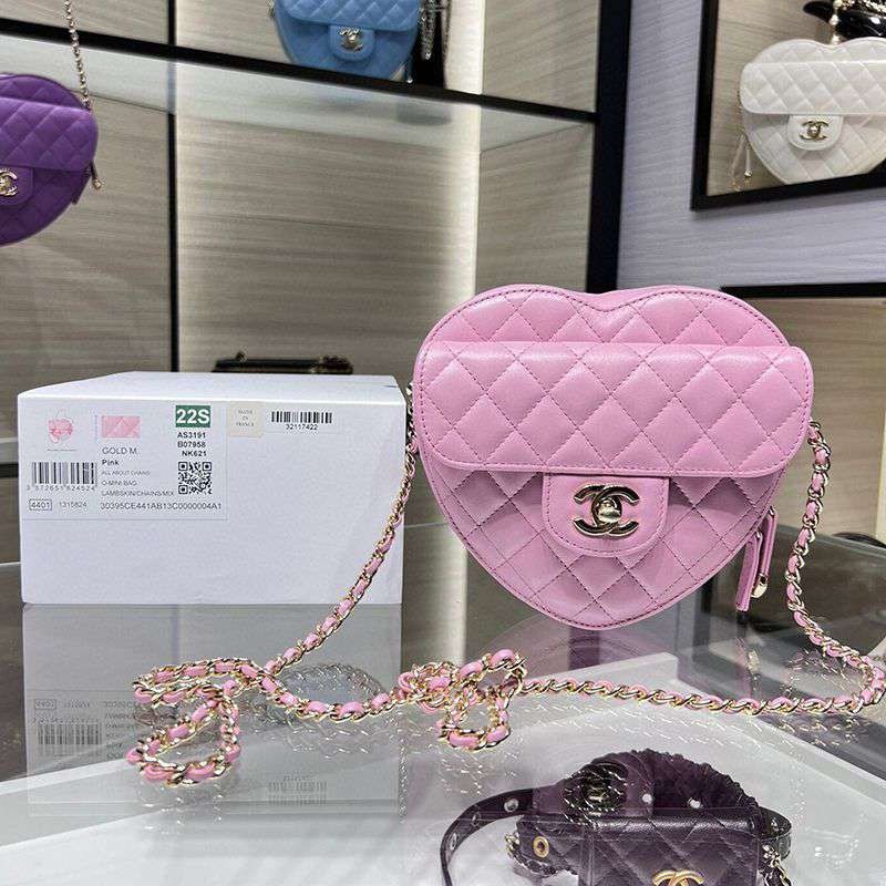 後払い 国内発送 シャネル ハート ショルダーバッグ 偽物 AS3191Y