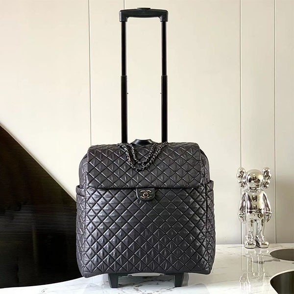 後払い 国内発送 シャネル コココクーン トロリーバッグ 偽物/トラベルバッグ 旅行かばん ナイロン ブラック スーパーコピー 優良サイト
