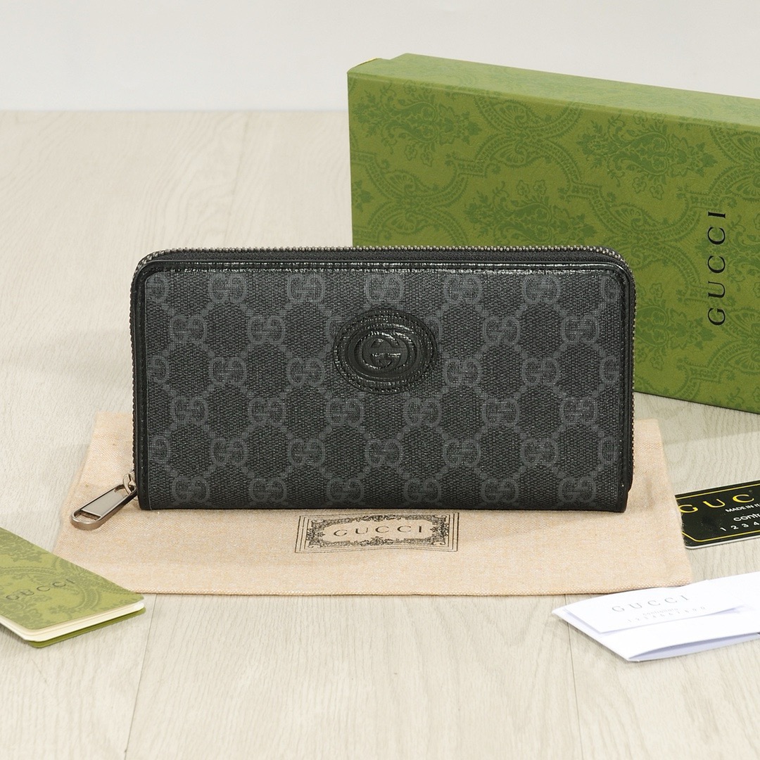 Gucciコピー後払いおすすめ 口コミ 国内発送 シマーレ グッチ デザイン レザーラウンドジップ財布 黒