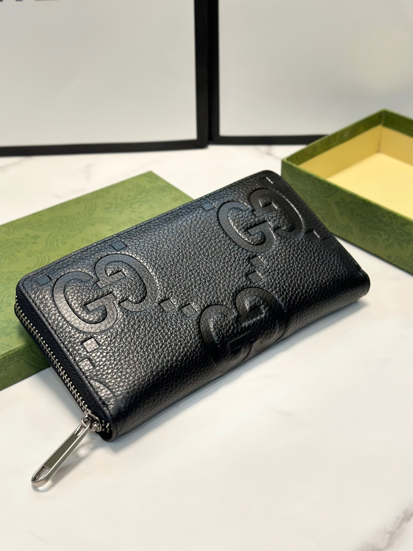 Gucci グッチ ロングウォレット ファスナー 黒 19x10cm - 画像 6