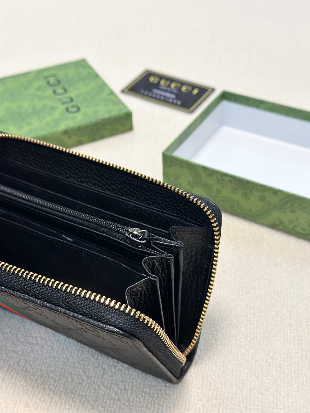 GUCCI グッチ ロングウォレット 本革 ロングジップ財布 ブラック - 画像 9