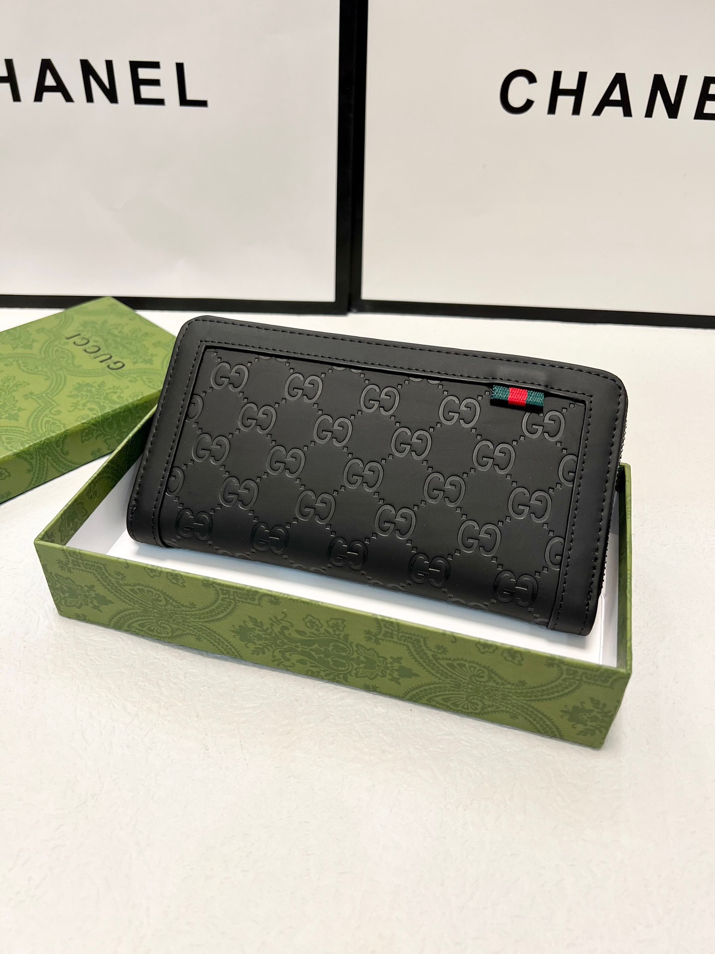 GUCCI グッチ ロングウォレット 長財布 黒 20x10 高級磨砂牛革 本革仕様 - 画像 2