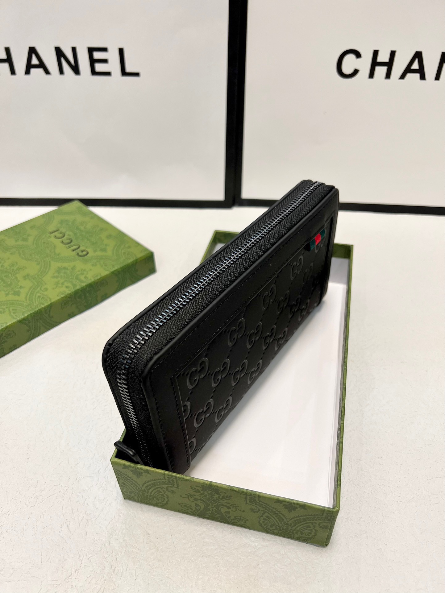 GUCCI グッチ ロングウォレット 長財布 黒 20x10 高級磨砂牛革 本革仕様 - 画像 3