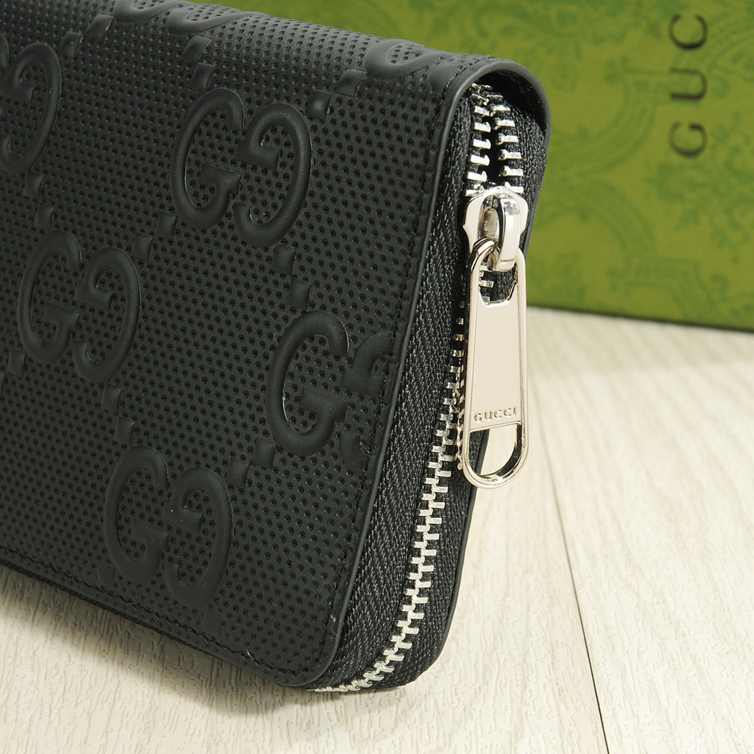 GUCCI グッチ ロングウォレット メンズ 本革 20x10cm 黒 - 画像 6