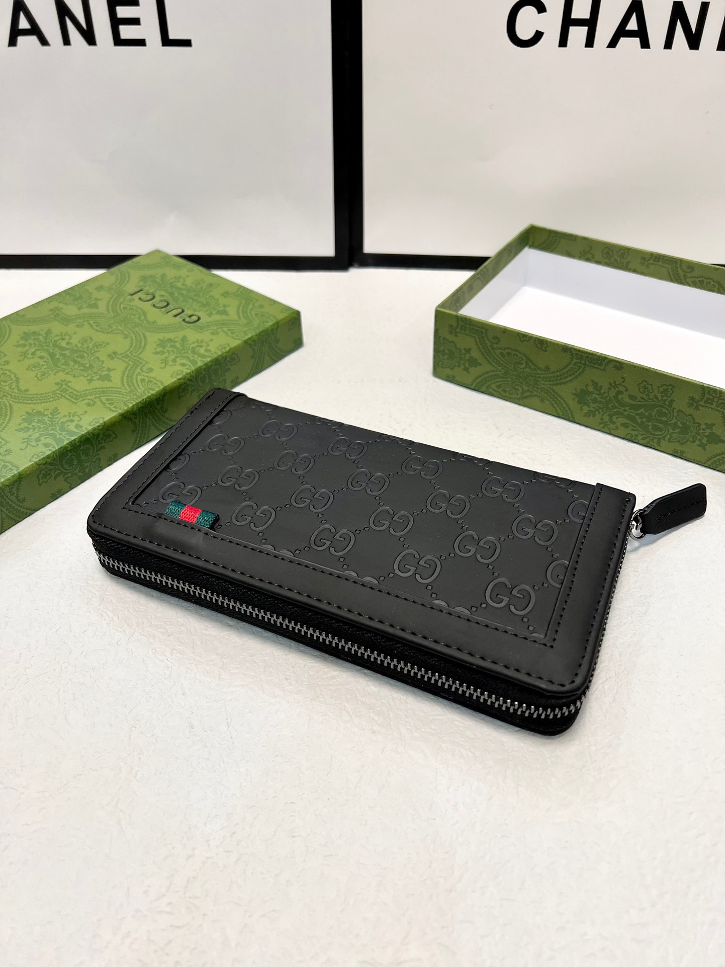 GUCCI グッチ ロングウォレット 長財布 黒 20x10 高級磨砂牛革 本革仕様 - 画像 8