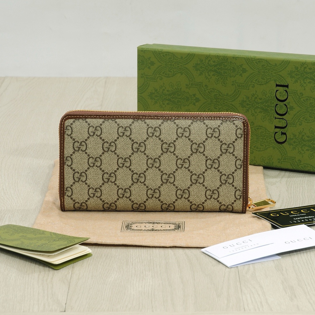 GUCCI グッチ グッチ グラフィット ロングジップ長財布 ブラウン カーキ 全2色展開 - 画像 2