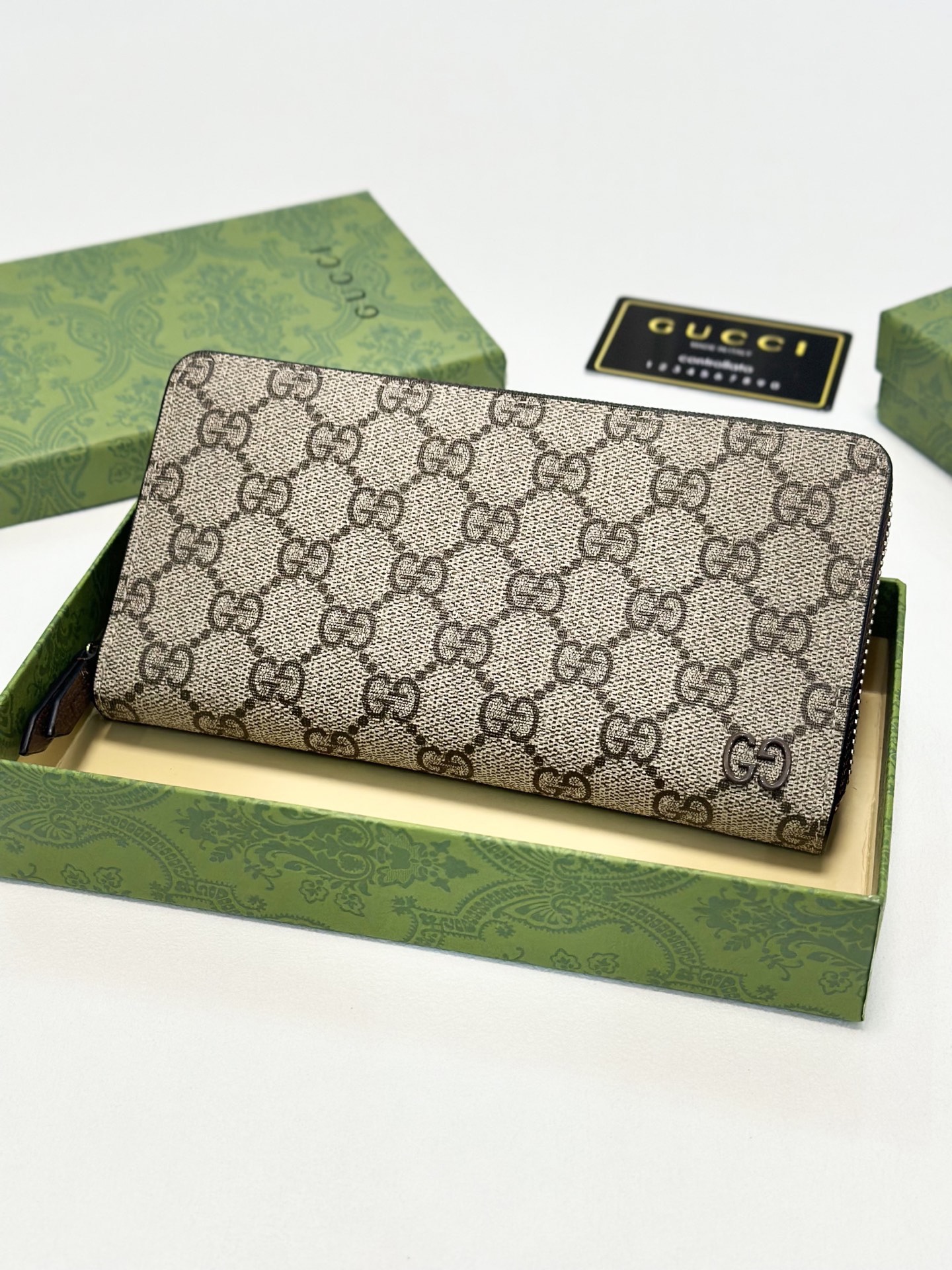 GUCCI グッチ グッチ インフォメーション長財布 ブルー グレー カーキ 全3色 - 画像 6