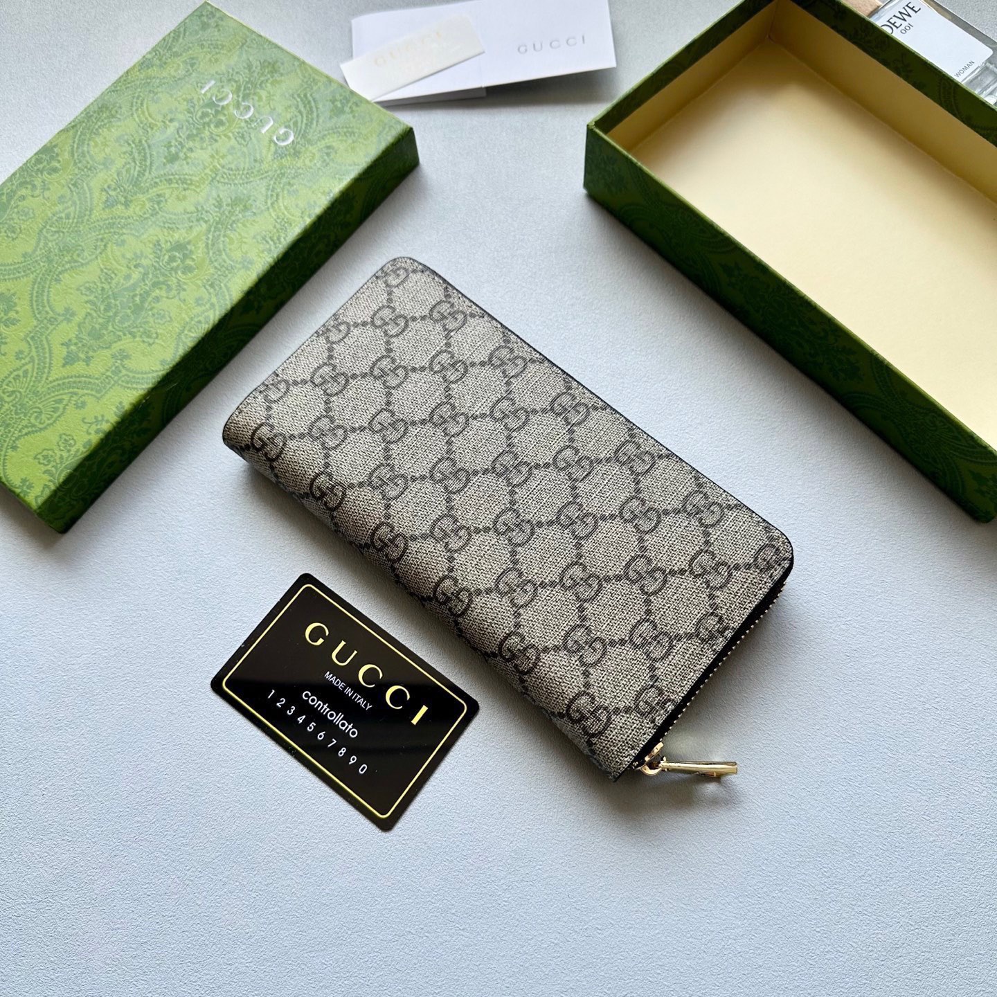 GUCCI グッチ 長財布 コインケース付き グラフィット カーキ 35 - 画像 3