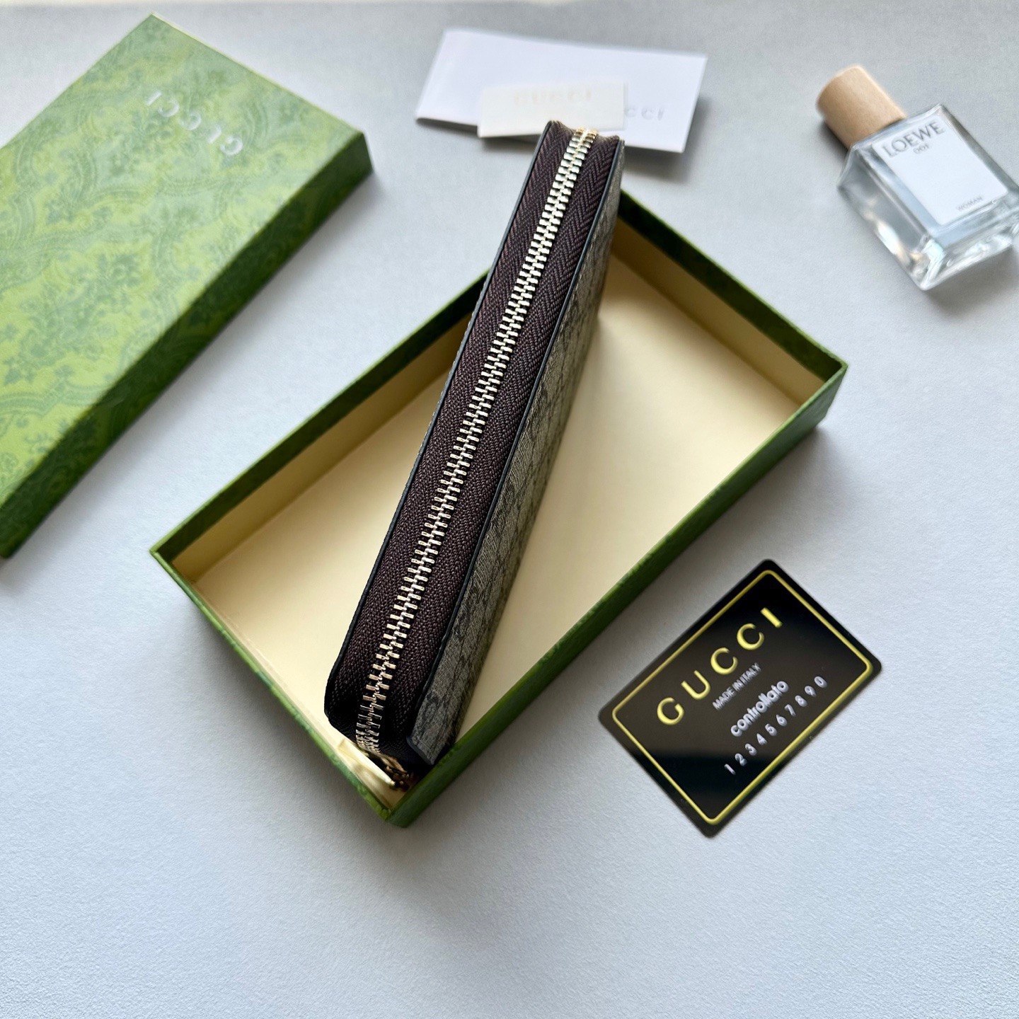 GUCCI グッチ 長財布 コインケース付き グラフィット カーキ 35 - 画像 7