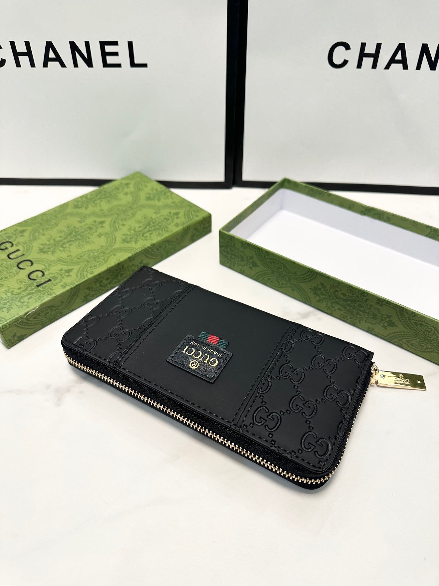 GUCCI グッチ 長財布 ロングウォレット 黒 縫製仕様 - 画像 4