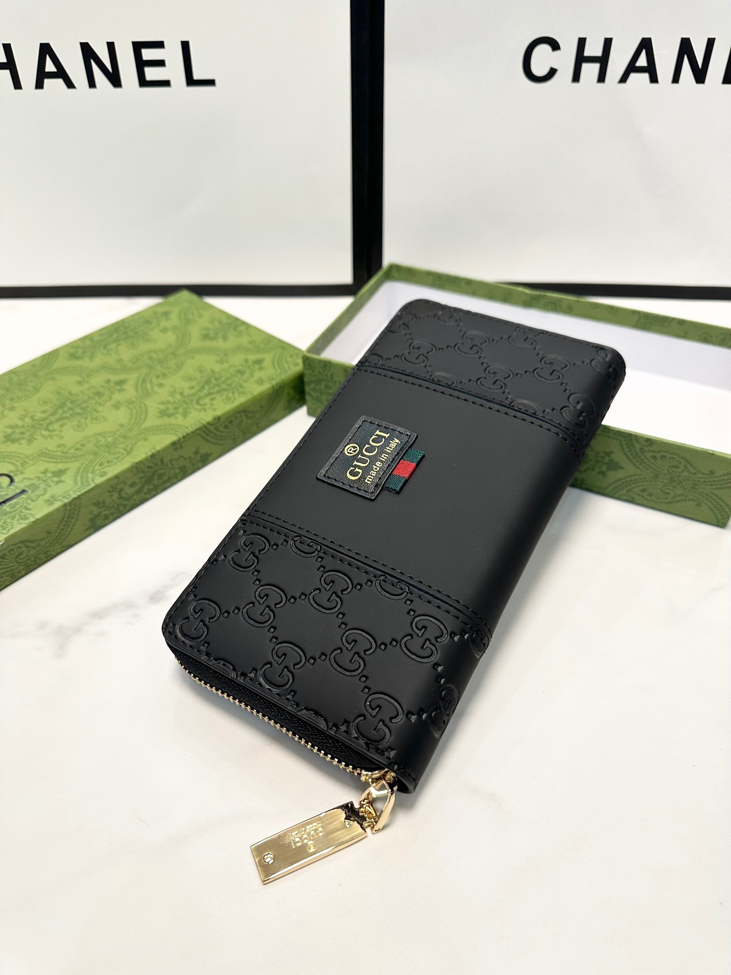 GUCCI グッチ 長財布 ロングウォレット 黒 縫製仕様 - 画像 8