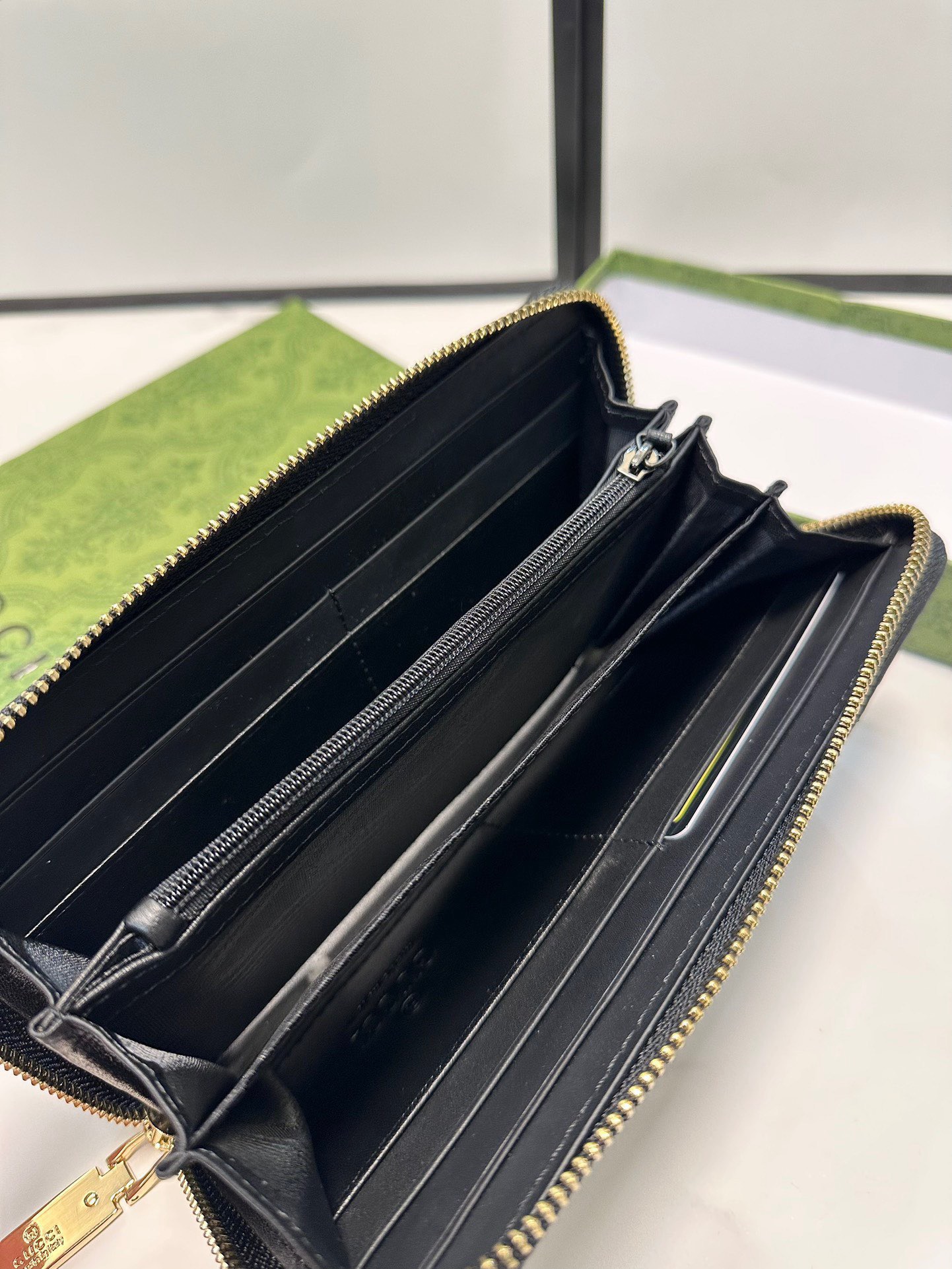 GUCCI グッチ 長財布 ロングウォレット 黒 縫製仕様 - 画像 9