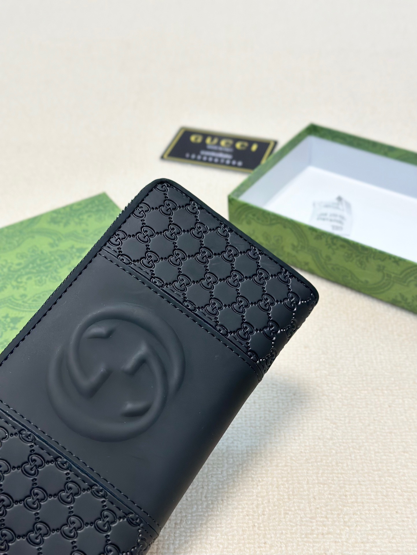 GUCCI グッチ 長財布 グッチ ロングウォレット 黒 ブラック 素材:本革 ミニ財布 - 画像 5