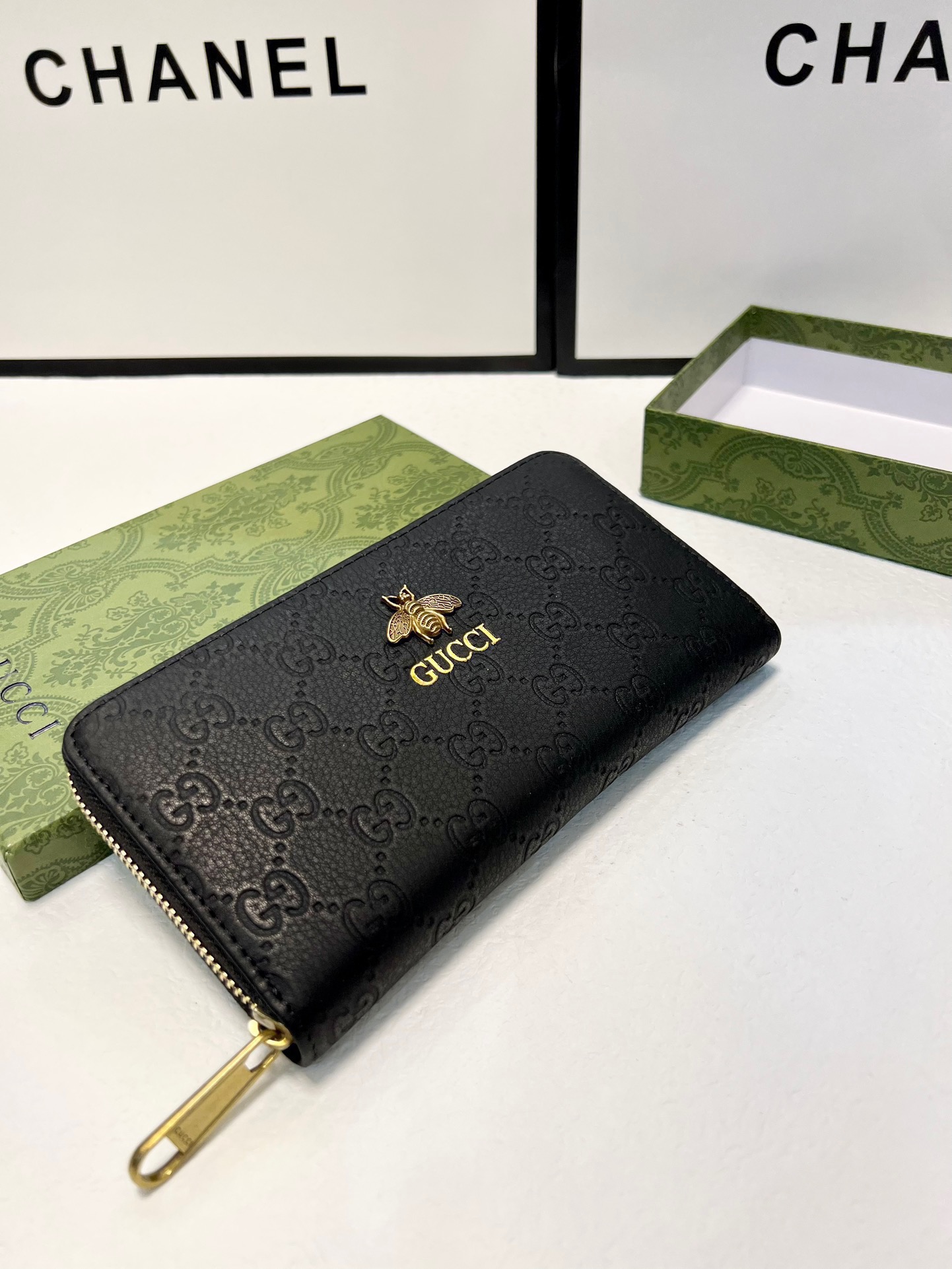GUCCI グッチ 長財布 ロングウォレット 黒 本革仕様 メンズ - 画像 6