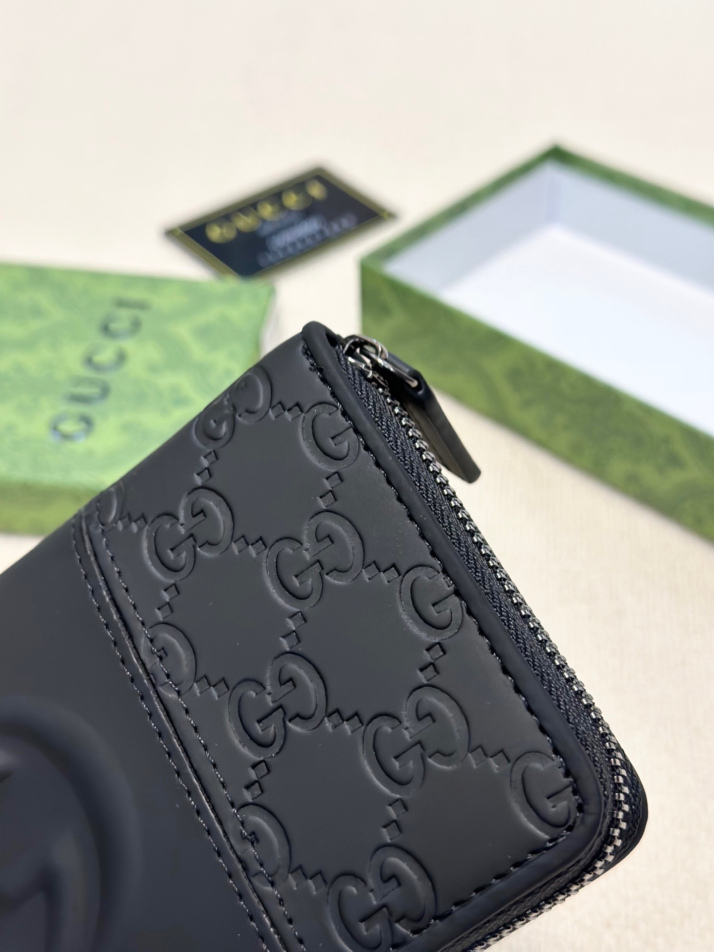 GUCCI グッチ メンズ 長財布 ラウンドジップ 本革 黒 - 画像 6