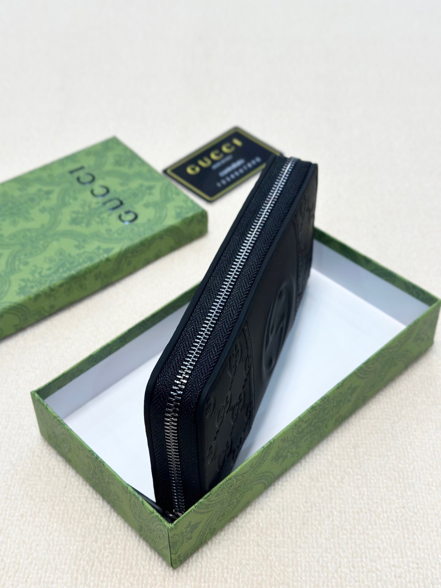 GUCCI グッチ メンズ 長財布 ラウンドジップ 本革 黒 - 画像 7
