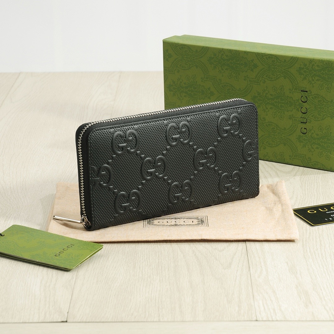 GUCCI グッチ 長財布 ロングジップ アウトレット 本革 20x10 黒 - 画像 3