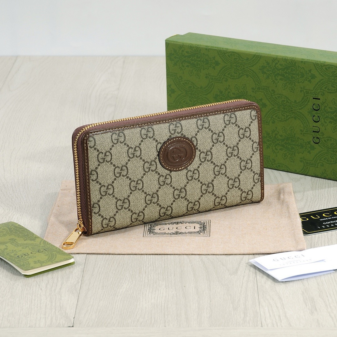 GUCCI グッチ グッチ グラフィット ロングジップ长財布 ブラウン ベージュ - 画像 3