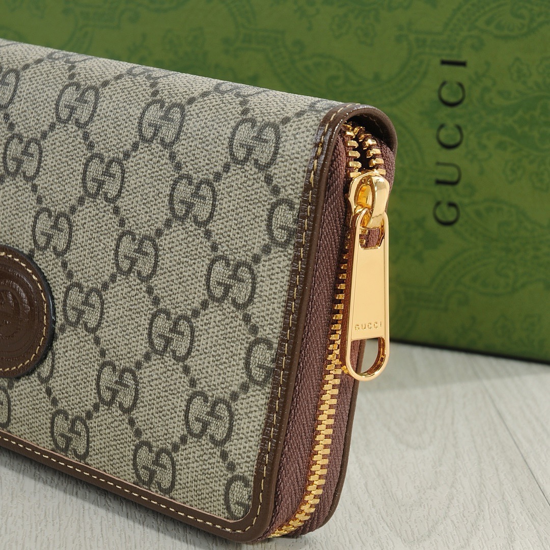 GUCCI グッチ グッチ グラフィット ロングジップ长財布 ブラウン ベージュ - 画像 6