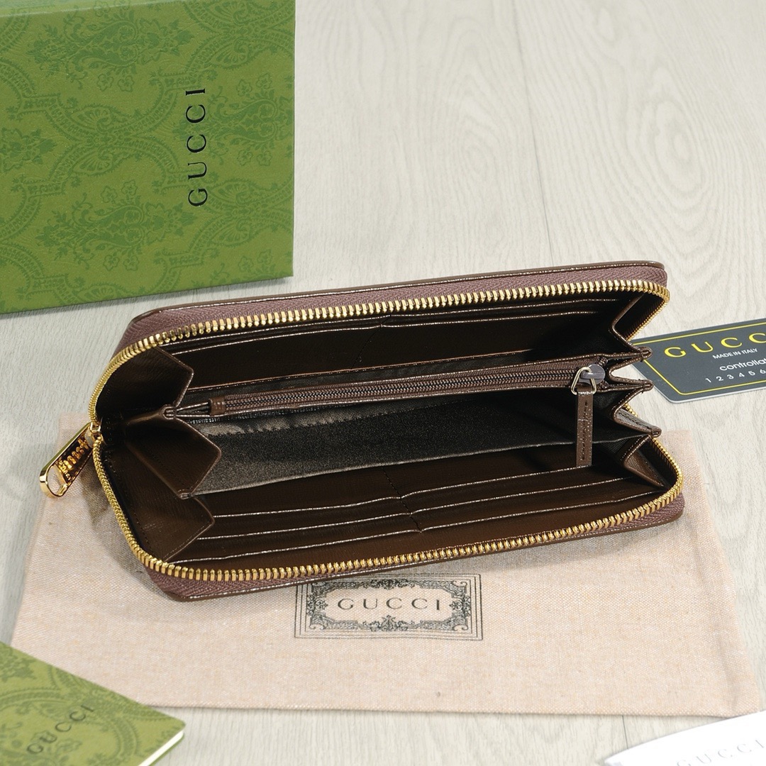 GUCCI グッチ グッチ グラフィット ロングジップ长財布 ブラウン ベージュ - 画像 8