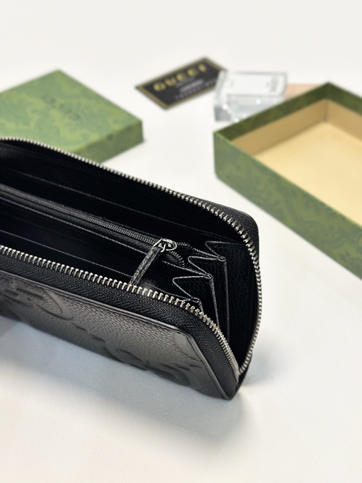 GUCCI グッチ 財布 ロングウォレット ファスナー 黒 19x10cm - 画像 9