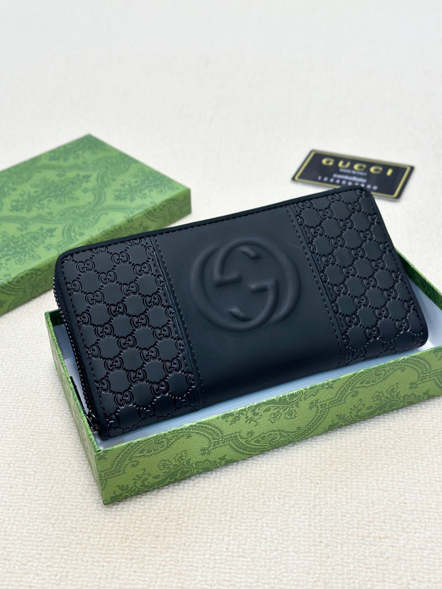 GUCCI グッチ グッチ コインケース ロングジップ 本革 黒 - 画像 3