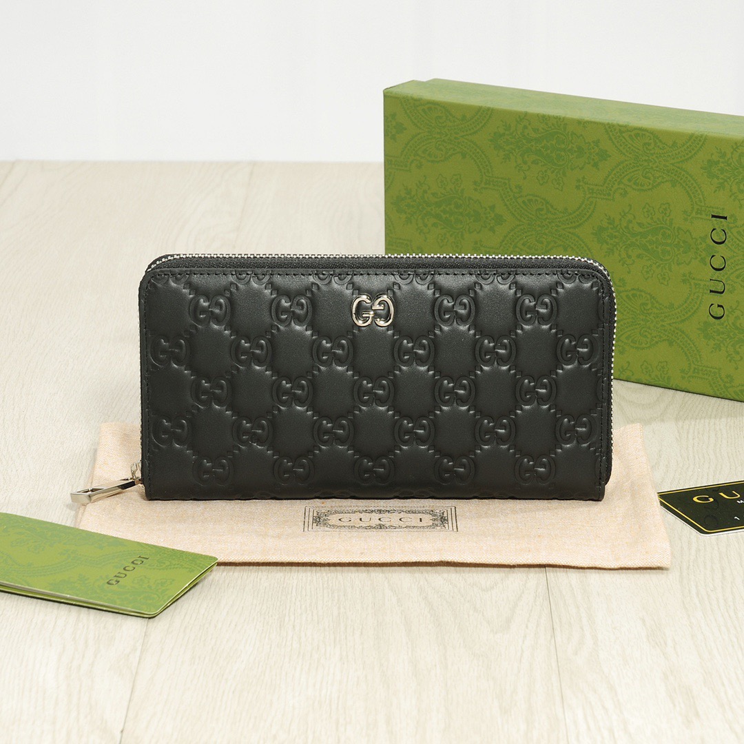 GUCCI グッチ ロングジップ长財布 古奇 メンズ レディース ブラック - 画像 1