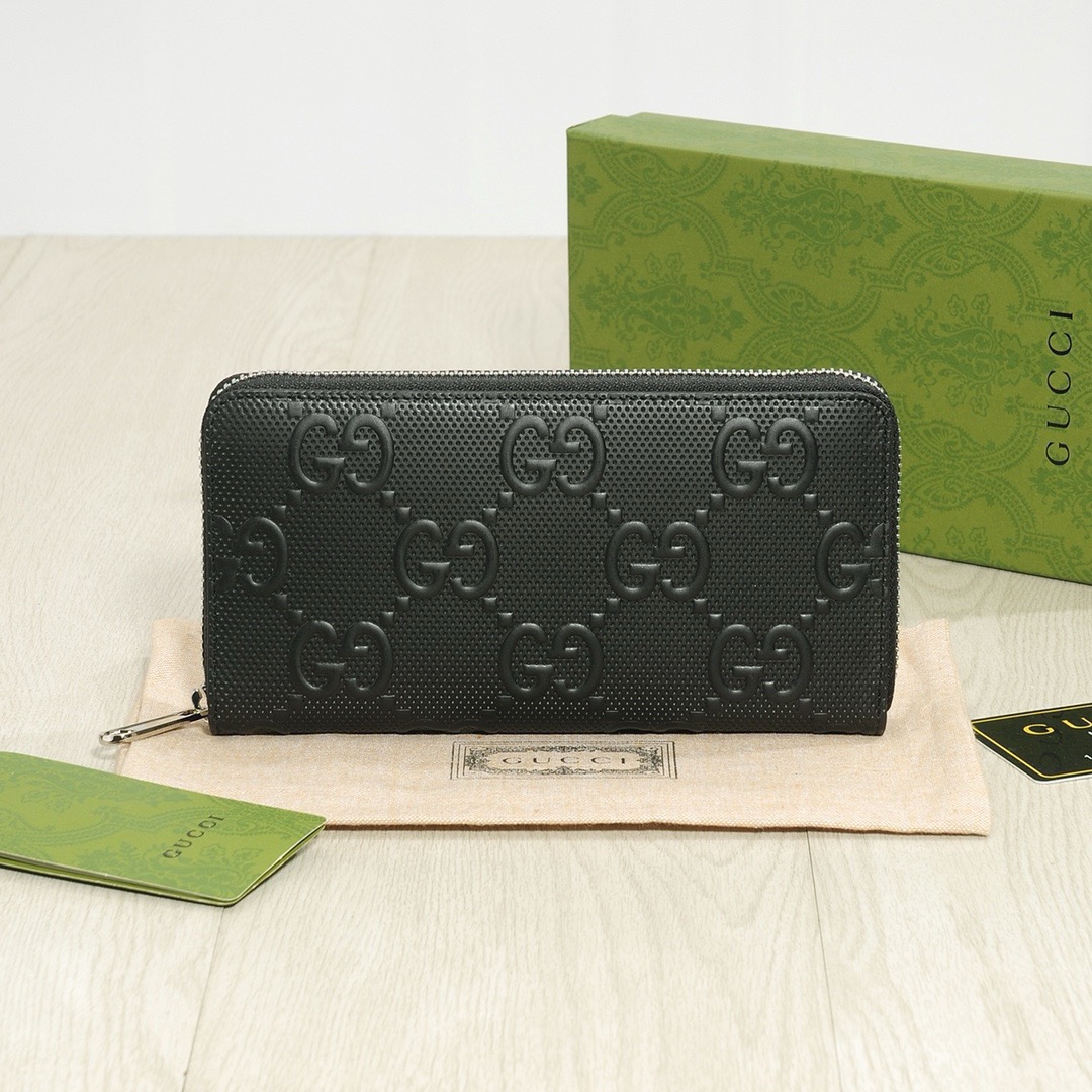 GuCCI グッチ 長財布 本革 シグネチャー ブラック - 画像 1