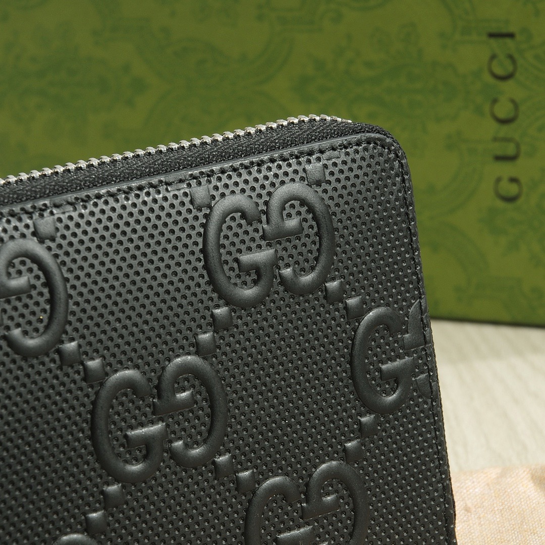 GuCCI グッチ 長財布 本革 シグネチャー ブラック - 画像 5