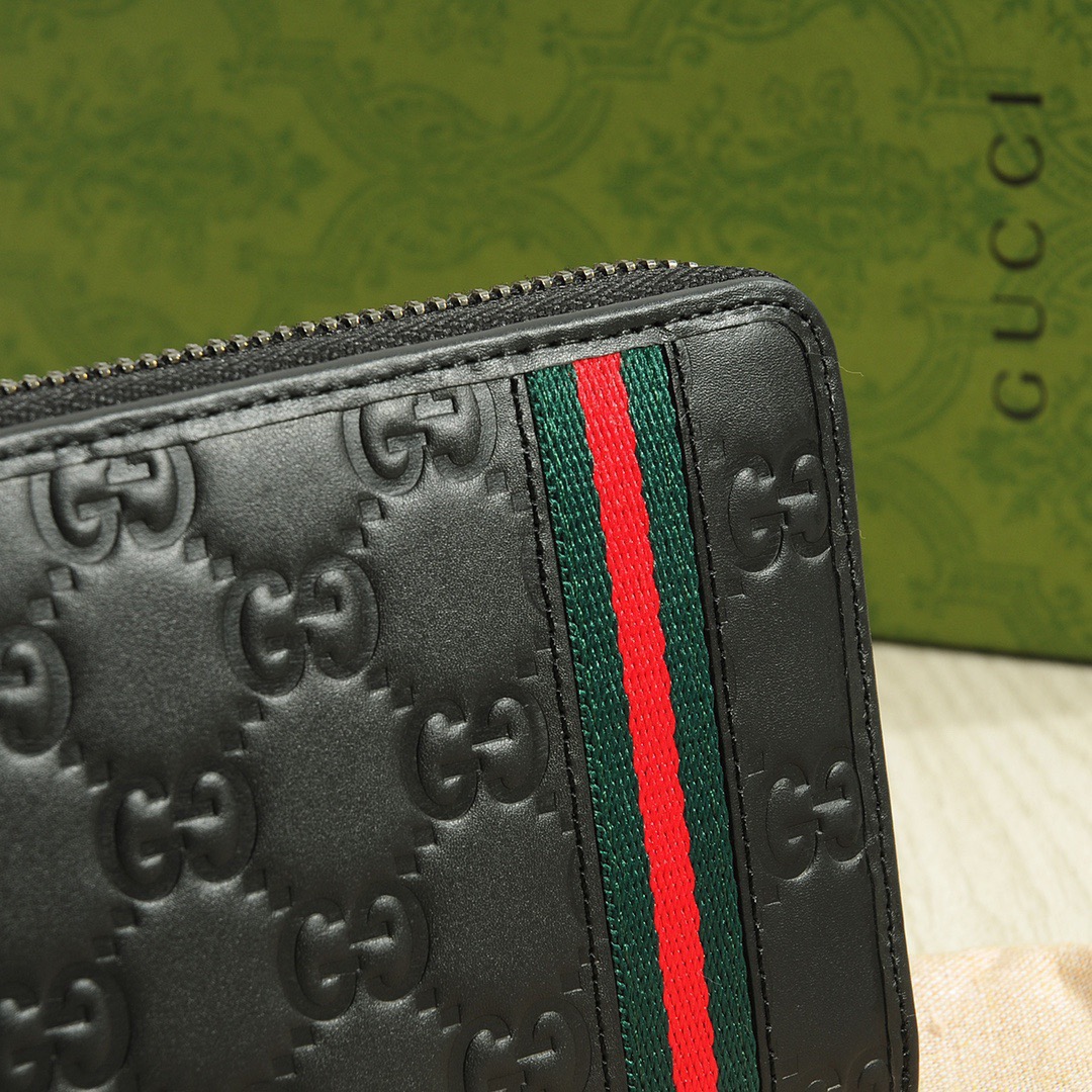 GUCCI グッチ ウォレット 長財布 フルジップ 本革 本革仕様 ブラック - 画像 5