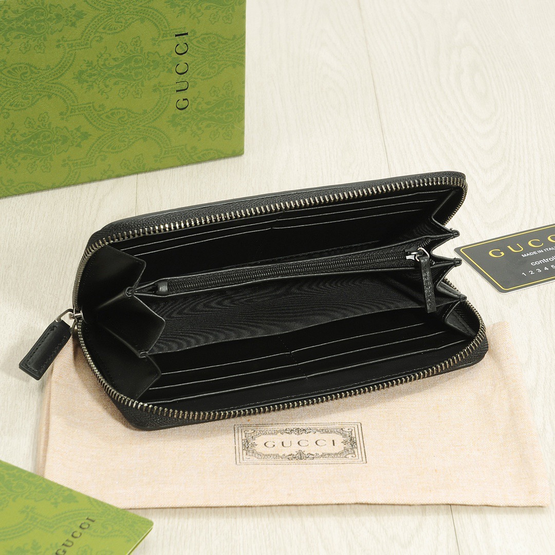 GUCCI グッチ ウォレット 長財布 フルジップ 本革 本革仕様 ブラック - 画像 7