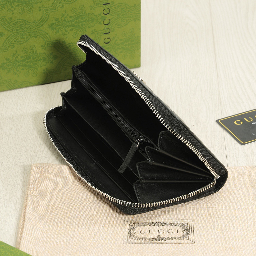 GUCCI グッチ ロングジップ长財布 古奇 メンズ レディース ブラック - 画像 8