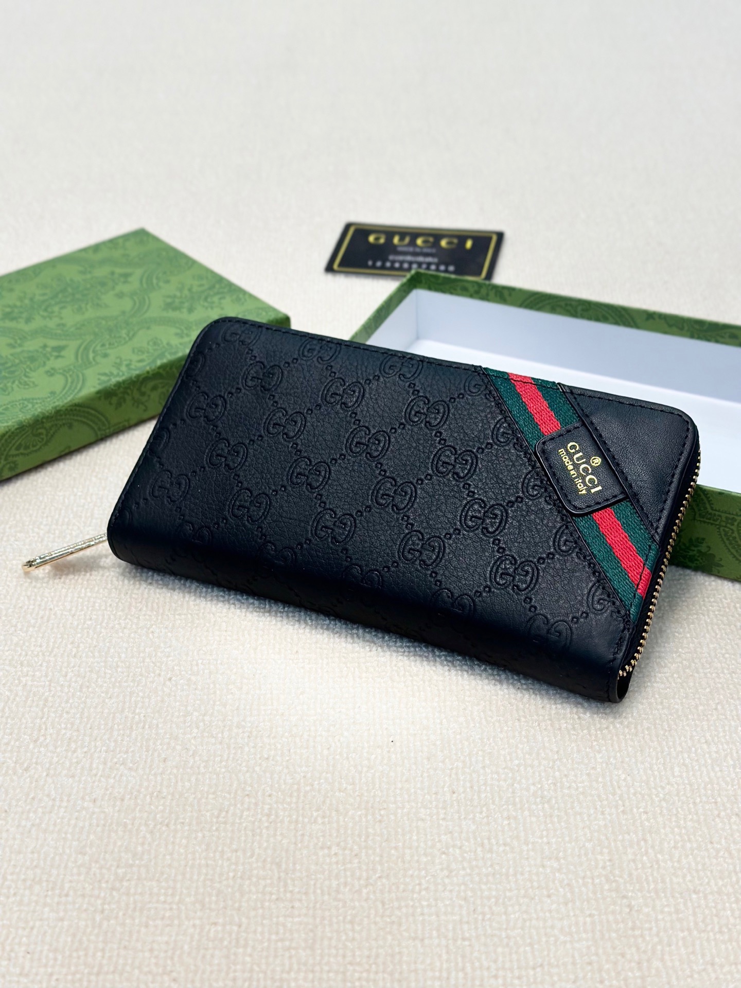 GUCCI グッチ 長財布 メンズ オリジナルレザー 本革 黒 - 画像 2