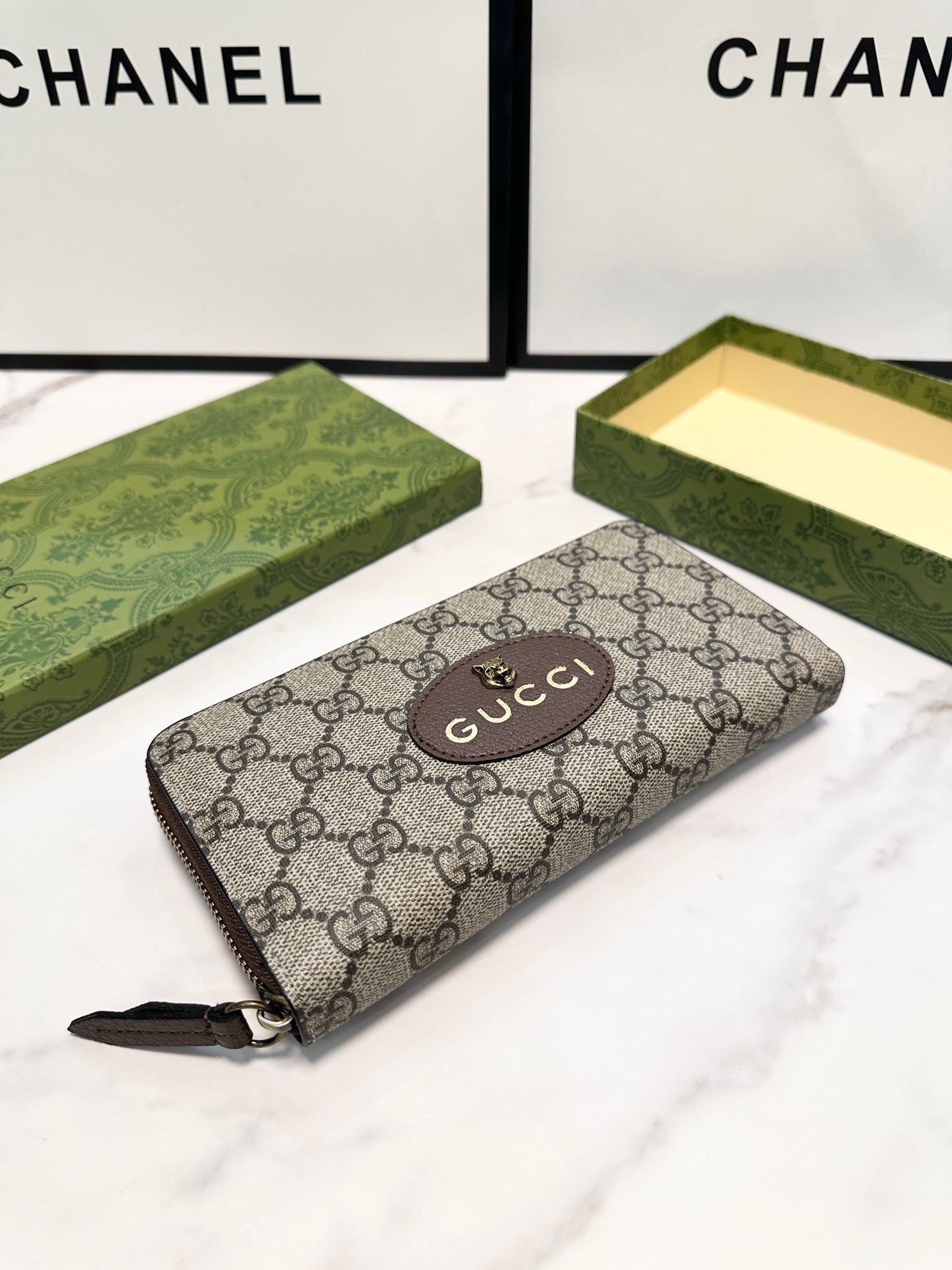 Gucci グッチ シグネチャー ロングジップウォレット ブラック 35?60文字 - 画像 4