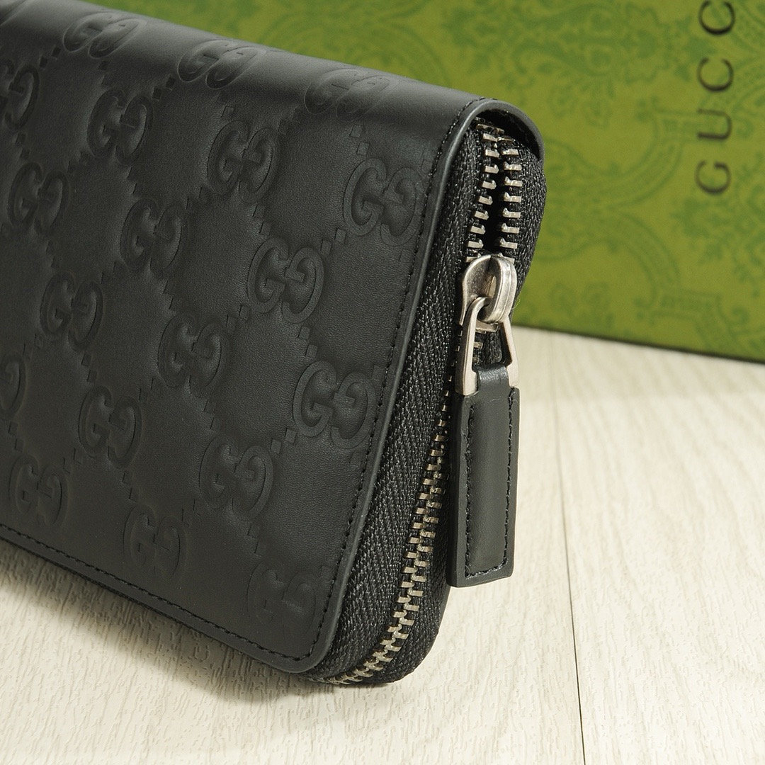 GUCCI グッチ ロングジップ長財布 本革仕様 黒 20x10cm - 画像 6