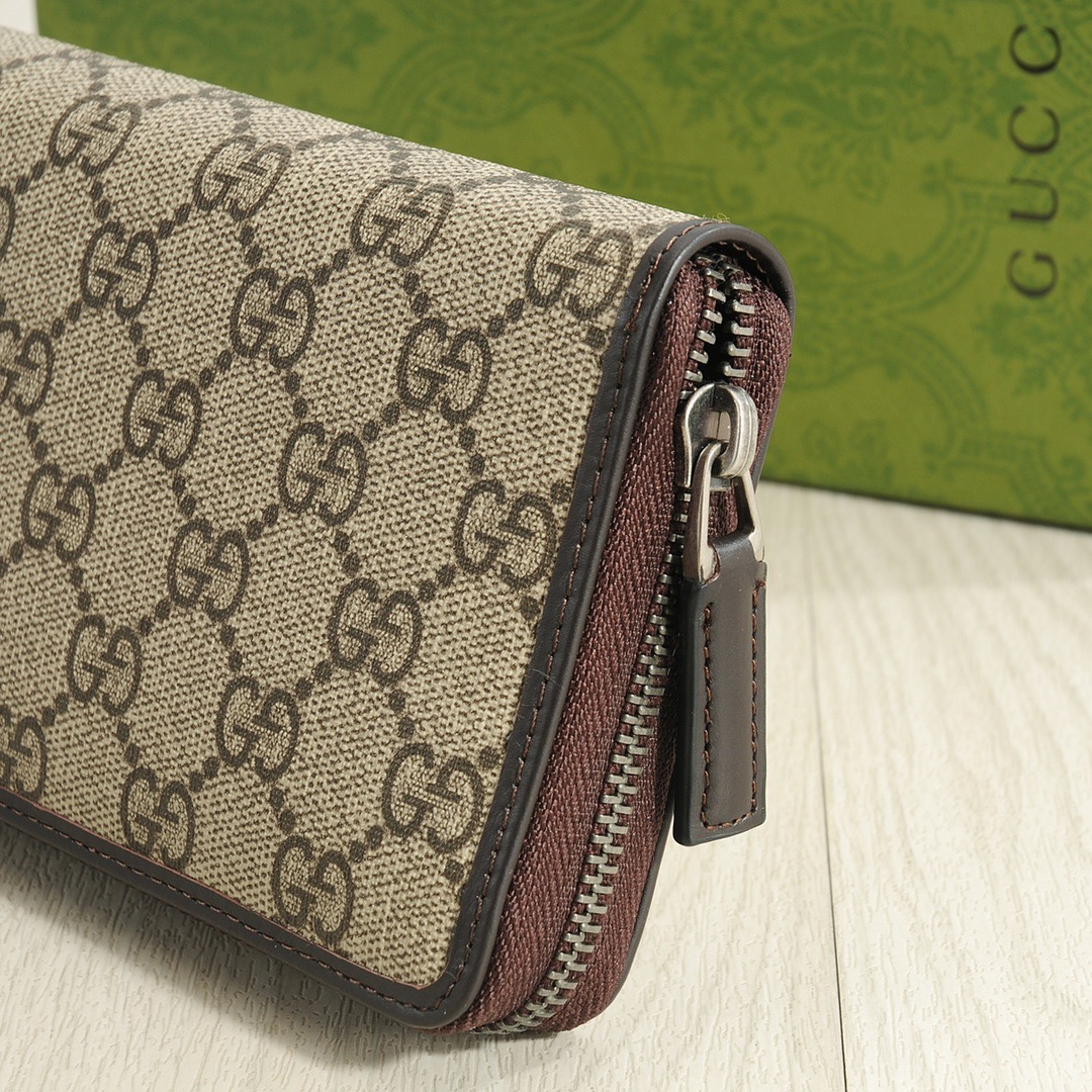 GUCCI グッチ グッチ ロングウォレット ファスナータイプ ベージュ ブラウン 黒 - 画像 6
