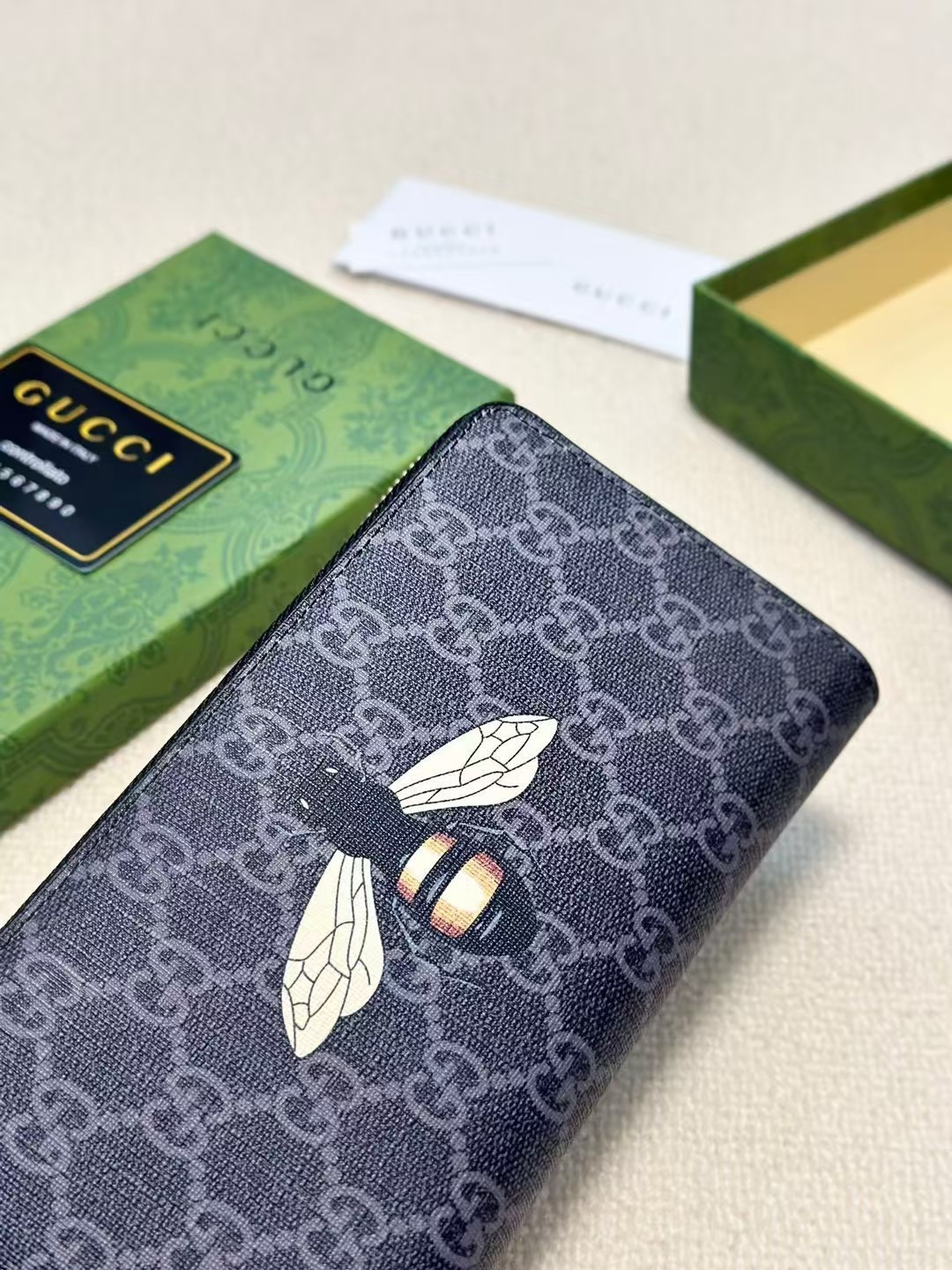 GUCCI グッチ グッチ ロングジップ財布 ブラック ブラウン 全2色 - 画像 5