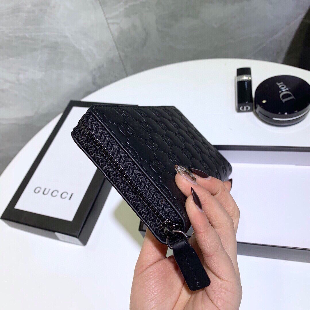 GUCCI グッチ 長財布 ブラック 本革仕様 磨砂牛革 ファスナー式 - 画像 7