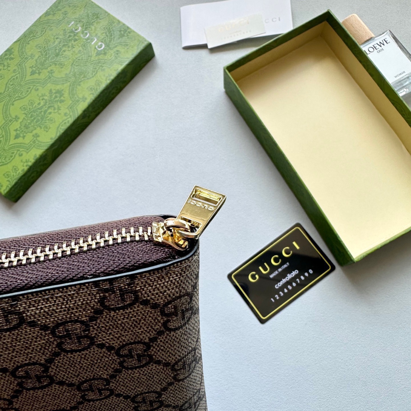 GUCCI グッチ 長財布 グッチ柄 本革 21x11cm ブラウン - 画像 6