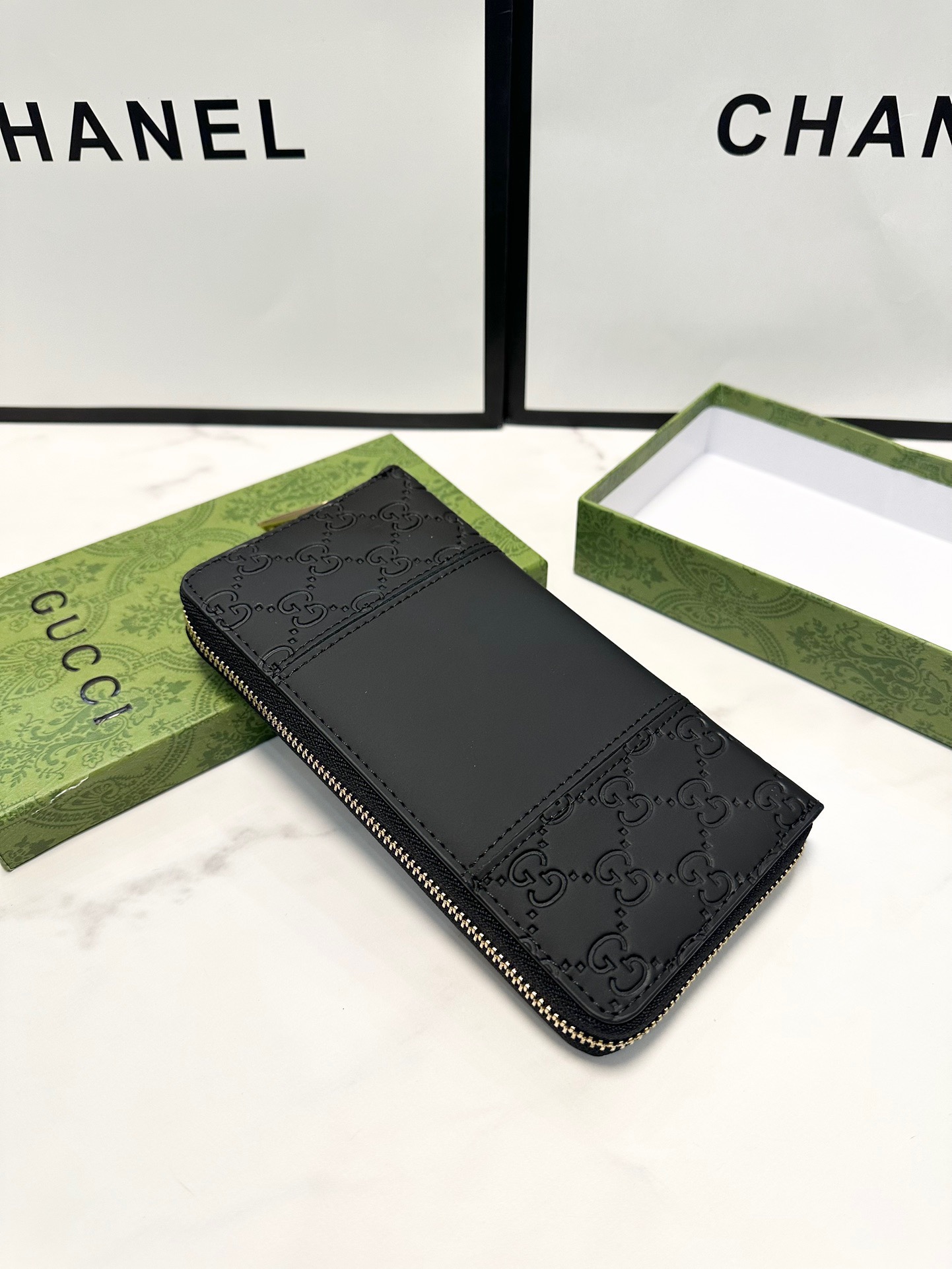 GUCCI グッチ 長財布 P105 ブラック シェル型 専用箱付き - 画像 7
