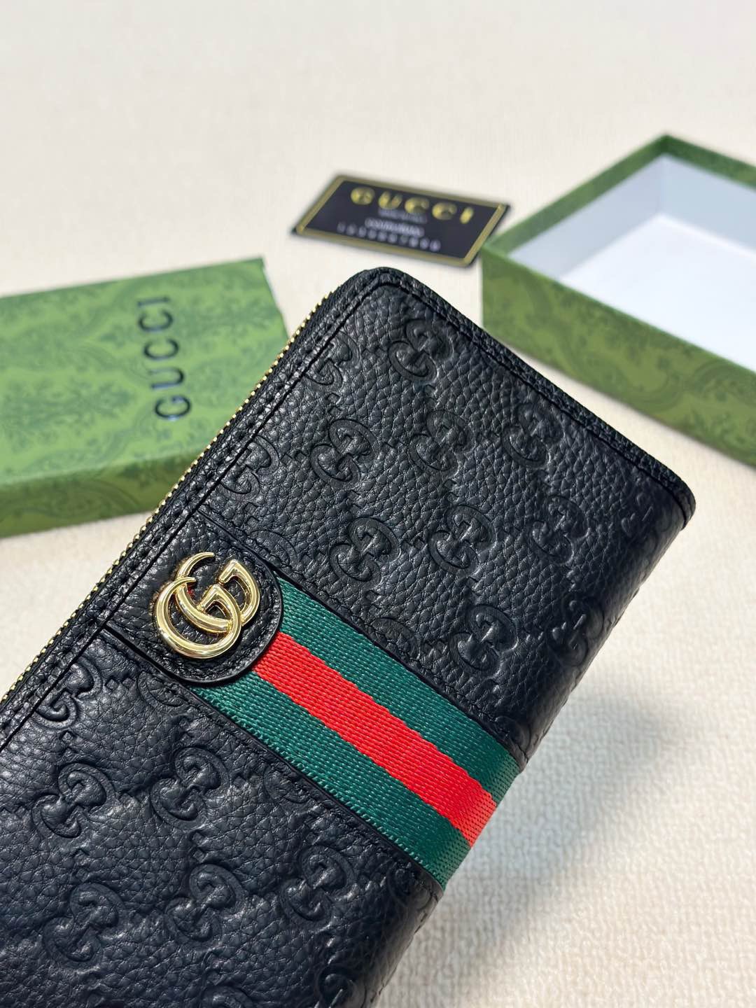 GUCCI グッチ ロングジップ財布 本革 ロングウォレット ブラック - 画像 5