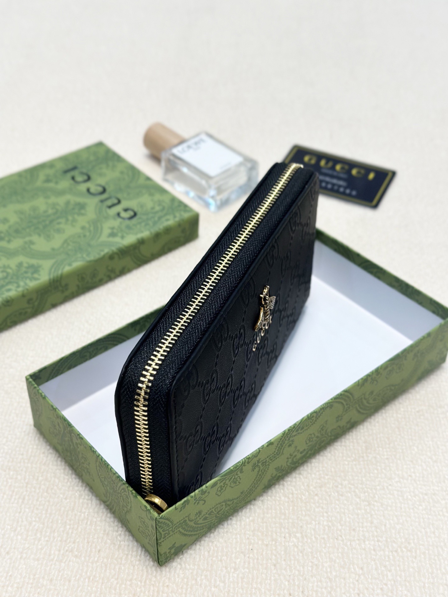 GUCCI グッチ 長財布 メンズ ビーズ ラウンドファスナー 裏地 黒 - 画像 7