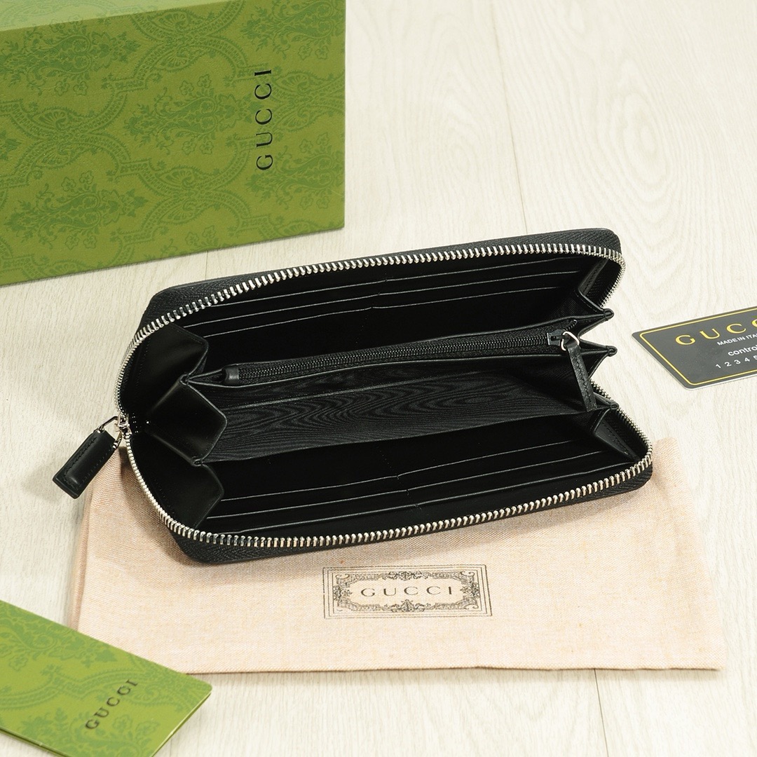 GUCCI グッチ グッチ ロングウォレット ウォレット ブラック レッド 21x11cm - 画像 7