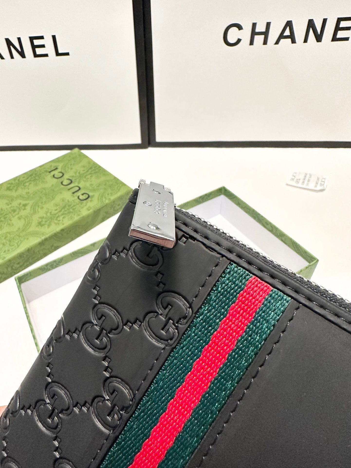 GUCCI グッチ 長財布 ミニ長財布 黒 レザー ズッパー 本革仕様 - 画像 6