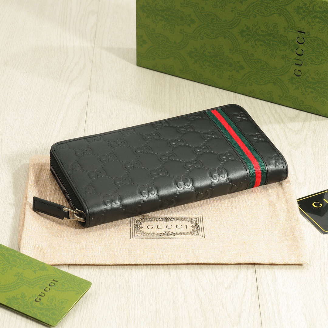 GUCCI グッチ 長財布 ウォレット レザー 本革 ブラック - 画像 4