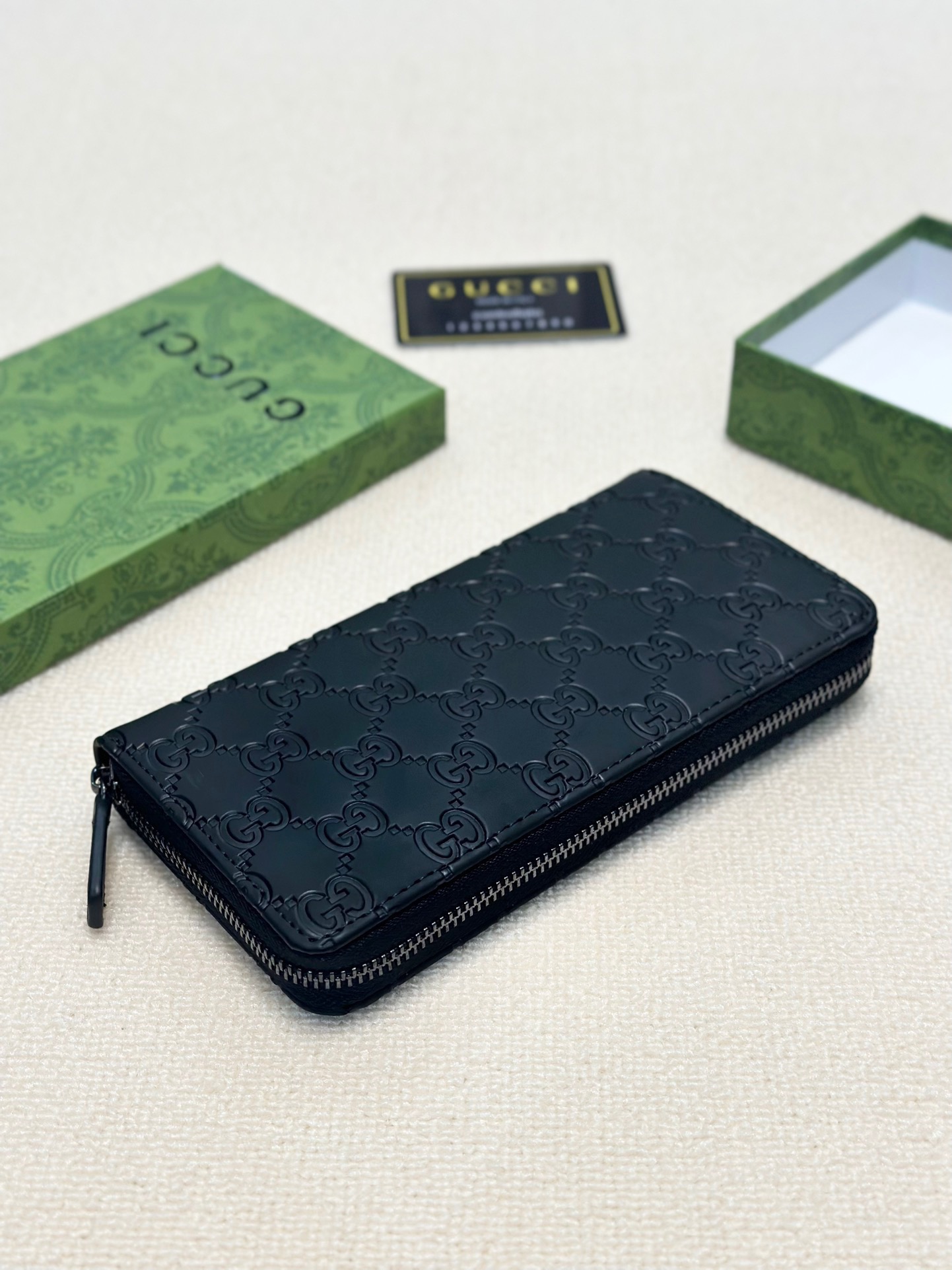 GUCCI グッチ コインケース ロングウォレット 黒 本革仕様 20x10cm - 画像 4