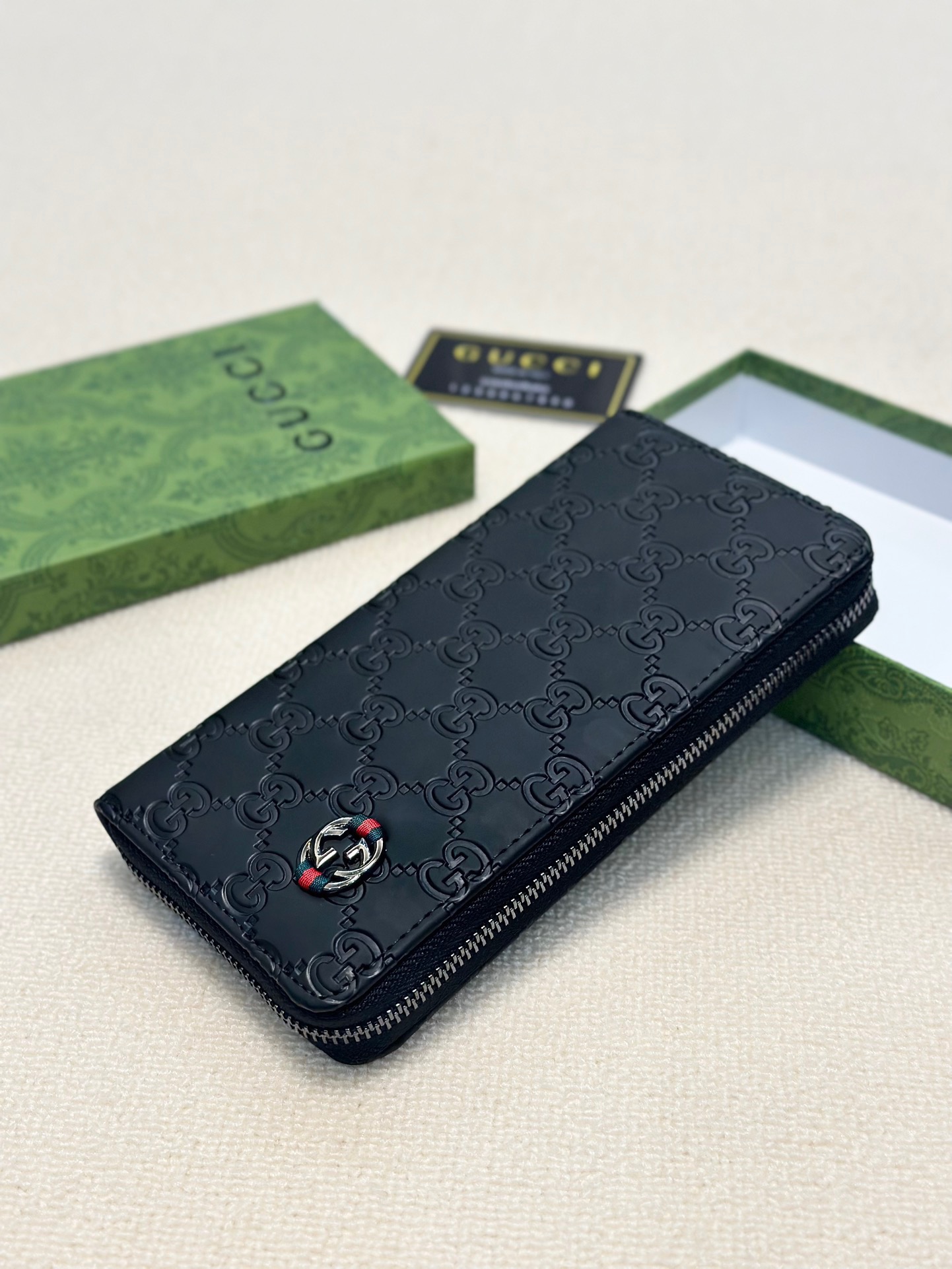 GUCCI グッチ コインケース ロングウォレット 黒 本革仕様 20x10cm - 画像 8